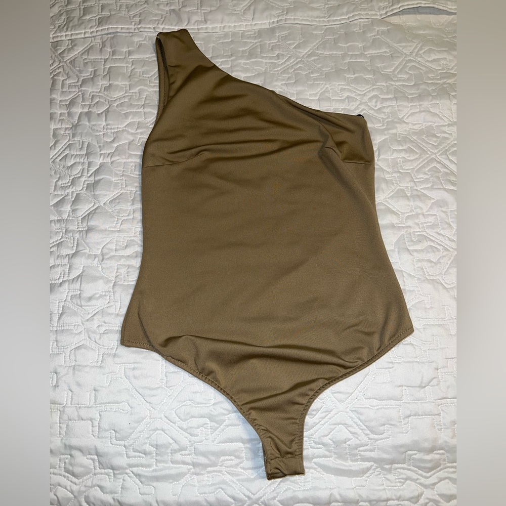 One-Shoulder Brown Bodysuit by Free People